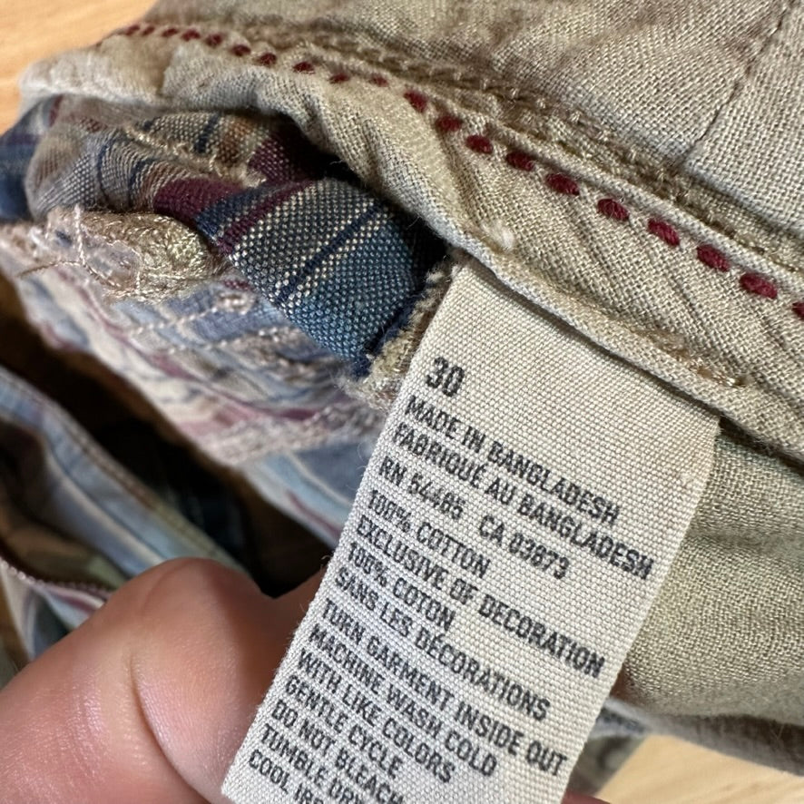 Abercrombie Plaid Cargo Shorts Mens 30