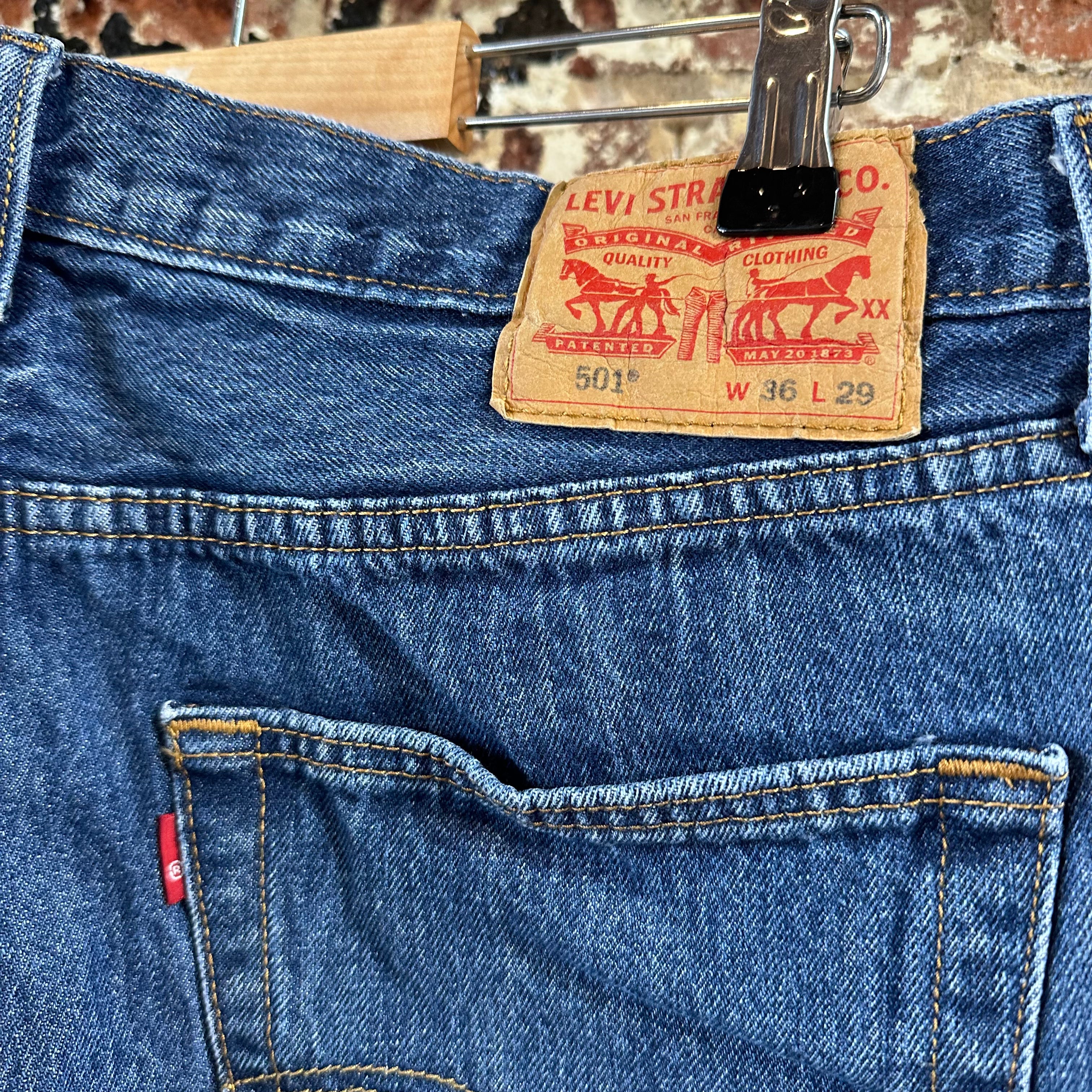 Levis 501 Mens 36x29 Blue Jeans