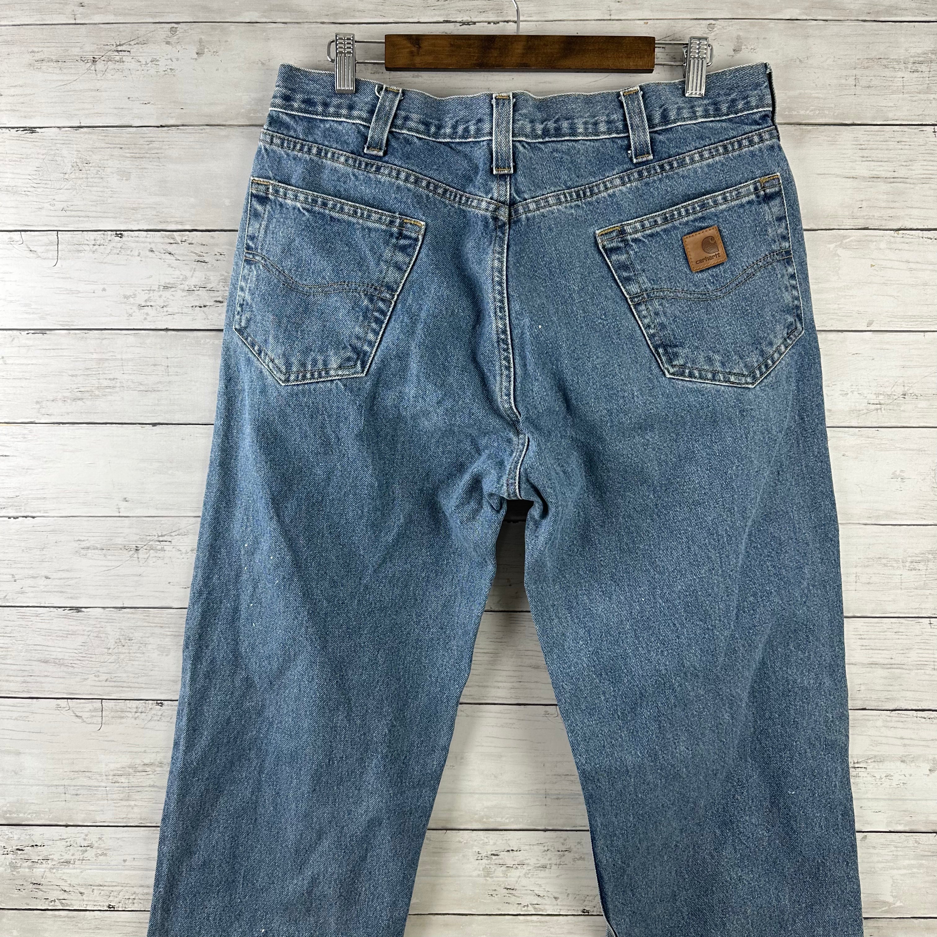 Carhartt Relaxed Fit Mens Measures 36x33 Jeans Workwear Work Denim