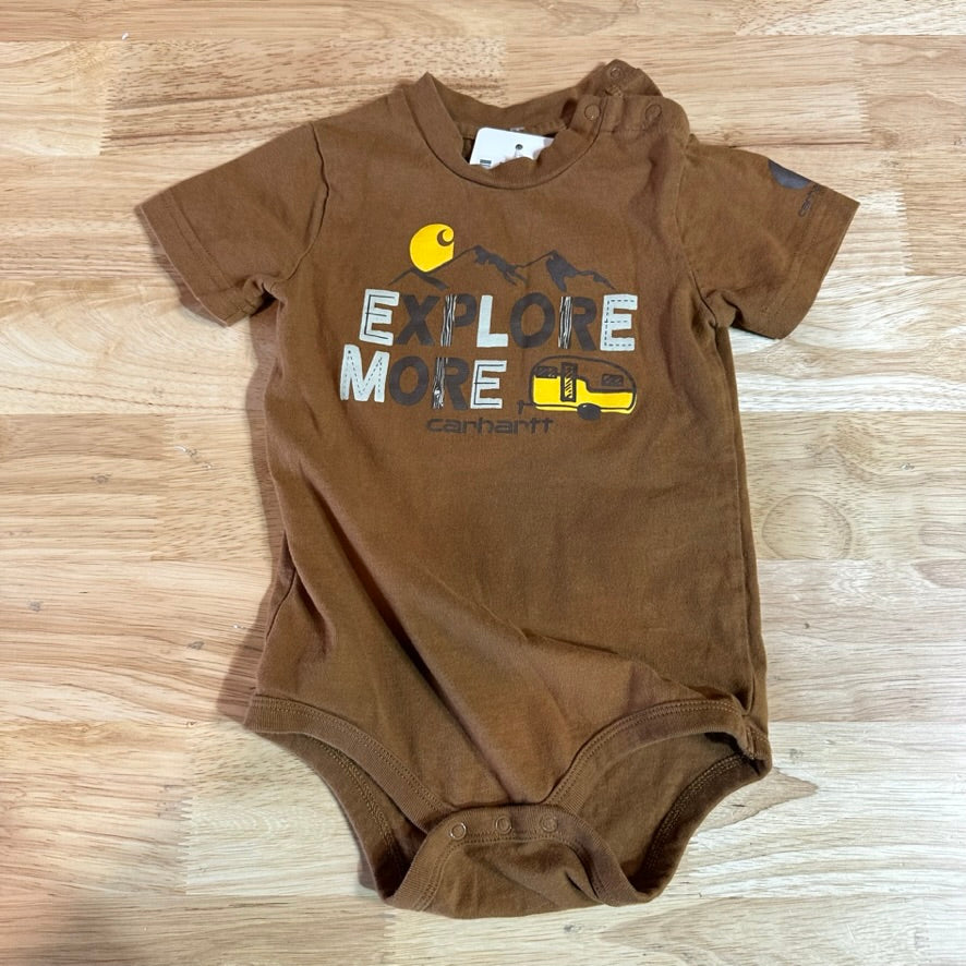 Carhartt Short Sleeve Brown Bodysuit one piece Cotton Boys 24M Explore More