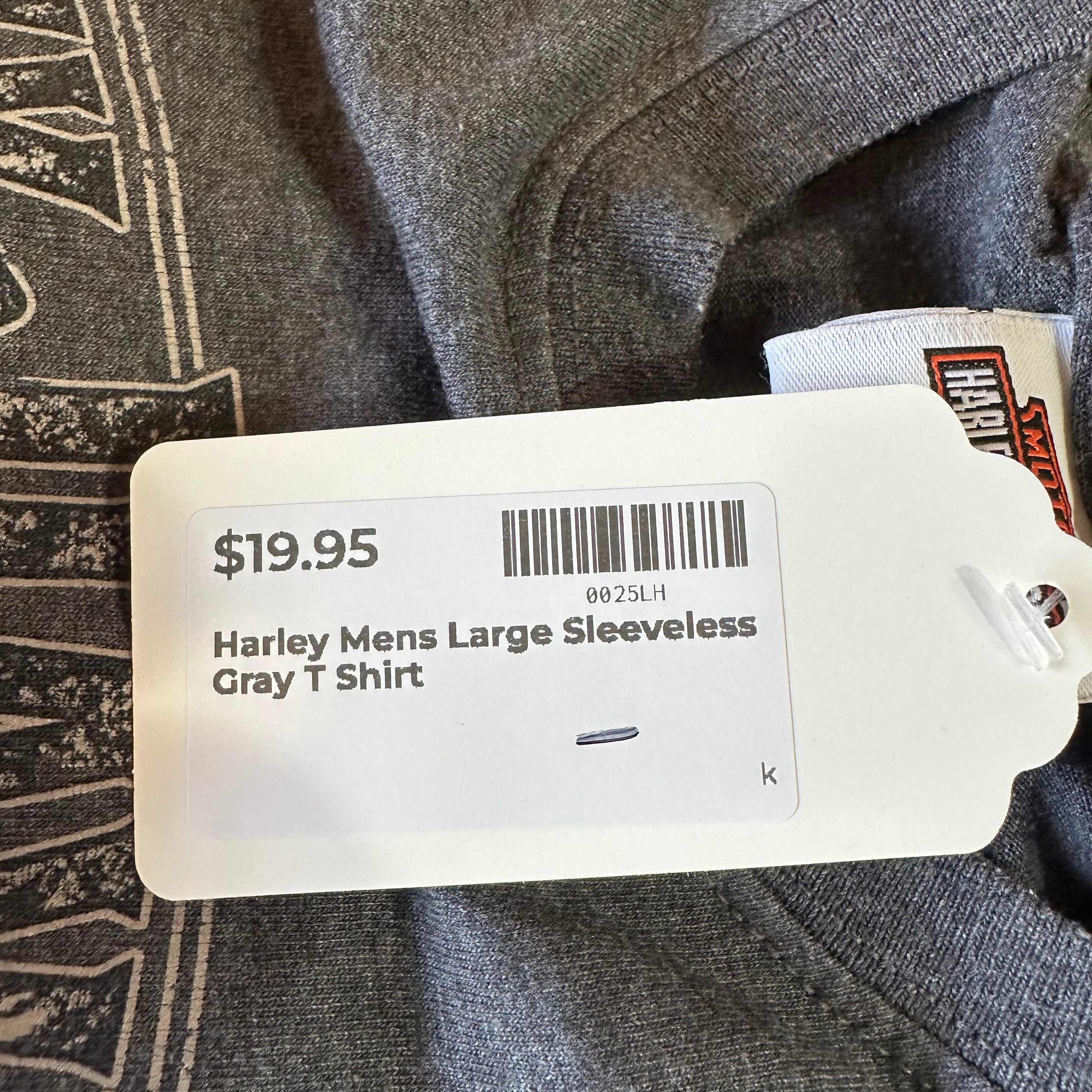 Harley Davidson Men's Large Sleeveless Gray T-Shirt