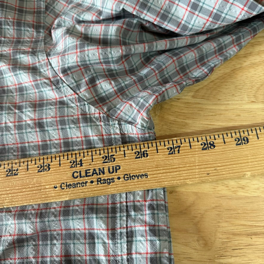 Cabela's Shirt Mens XL Long Sleeve Button Vented Gray Plaid Outdoor