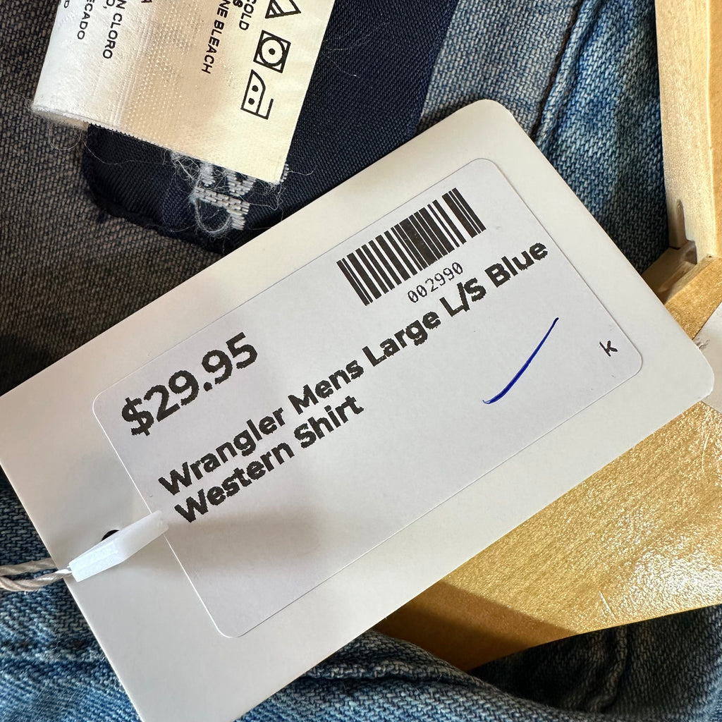 Wrangler Men's Large Blue Western Shirt
