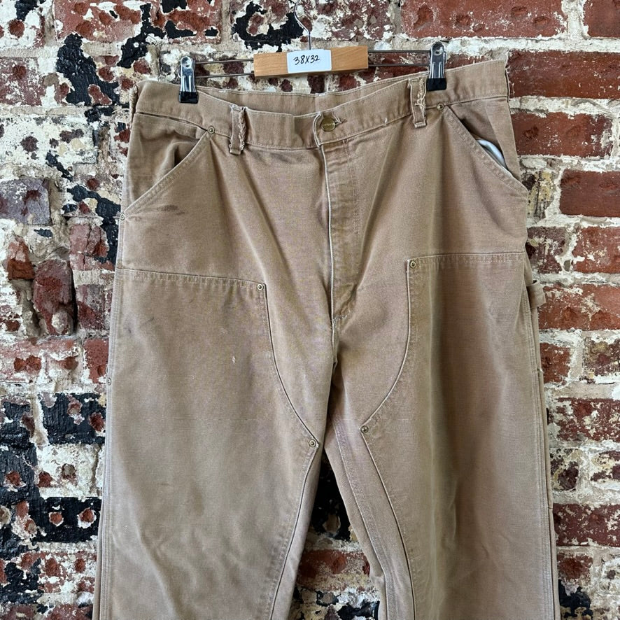 Carhartt Mens 38x32 Brown Double Knee Pants