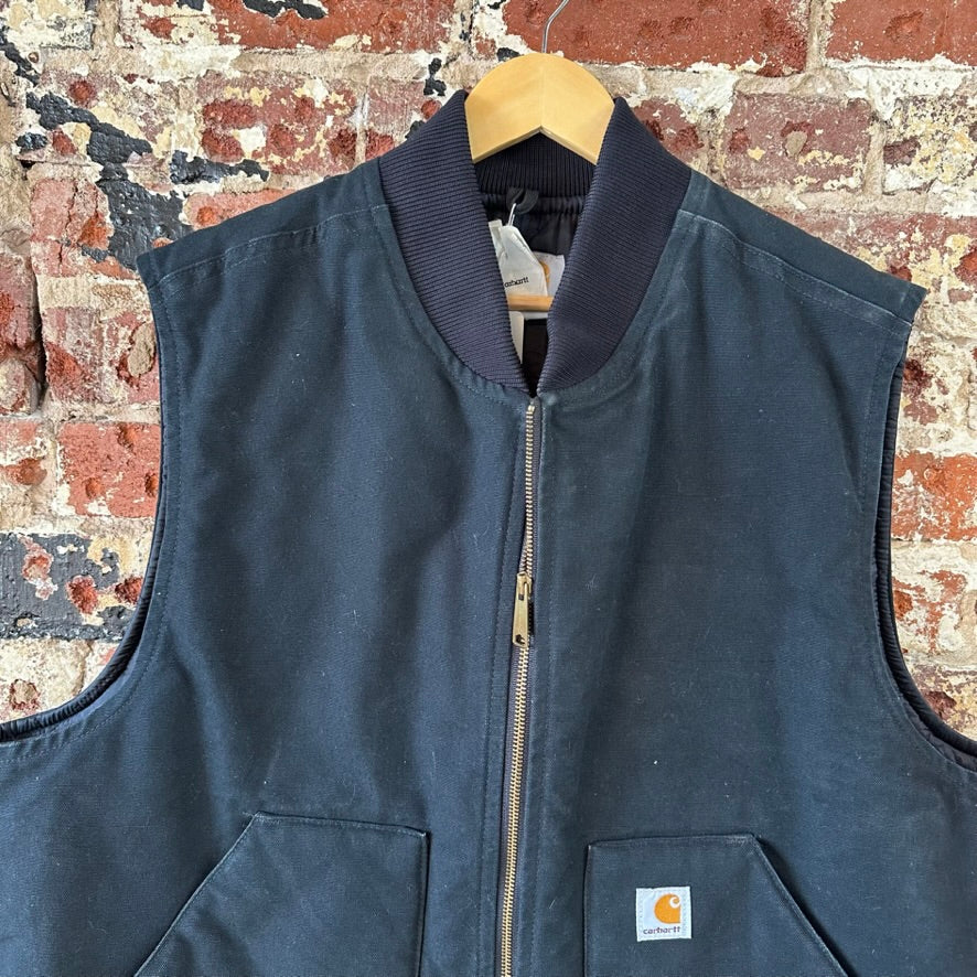 Carhartt Canvas Vest V01 BLK Men's Size 2XL Full Zip Black