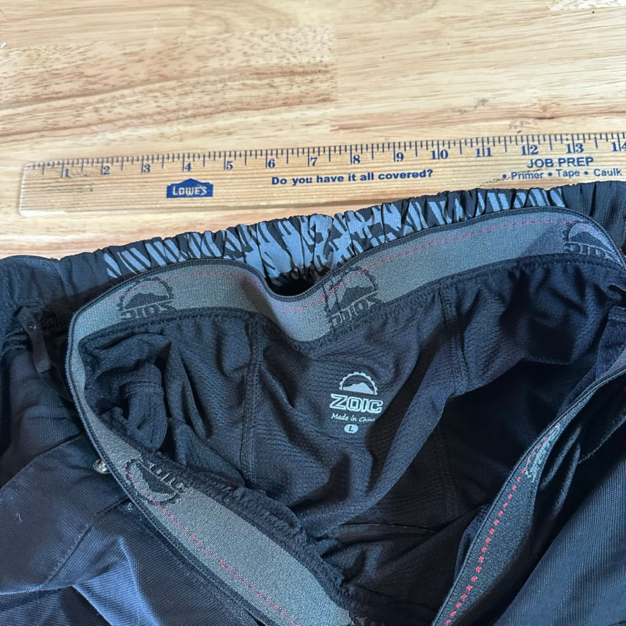 Zoic Ether Shorts Mens Large Black Cycling Bike Riding Cargo MTB Nylon Stretch