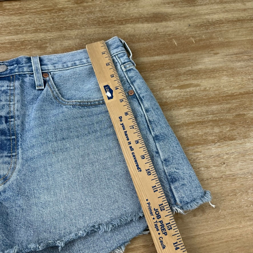 Levi's Cut Off Denim Blue Jean Shorts Womens 31 Distressed - 32x2.5"