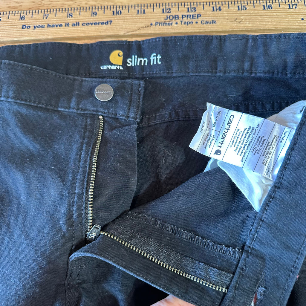 Carhartt Canvas Pants Womens Size 16 Slim Fit (37x29) Black Work BLK