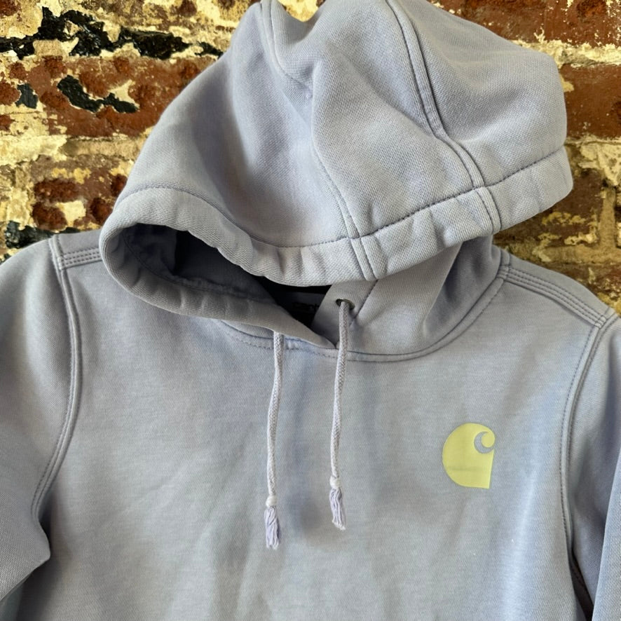 Carhartt Womens XS Purple Hoodie Casual Sleeve Spellout midweight