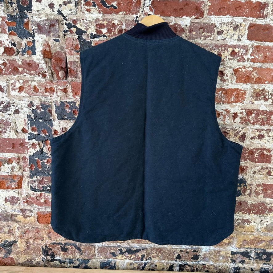 Carhartt Canvas Vest V01 BLK Men's Size 2XL Full Zip Black
