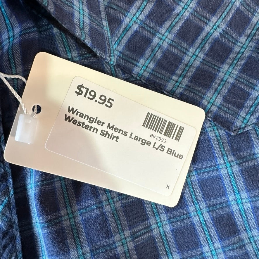 Wrangler Men's Large Blue Western Shirt