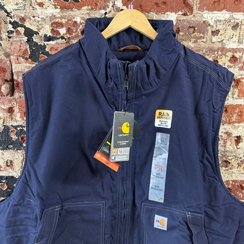 Carhartt FR Vest Mens 4XL Blue Quick Duck Insulated Workwear Cat 3