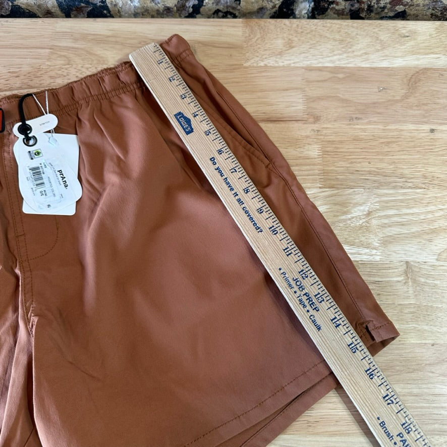 Prana Shorts Stretch Zion Mens Large 34x5" Outdoor Hiking Camping Brown NWT