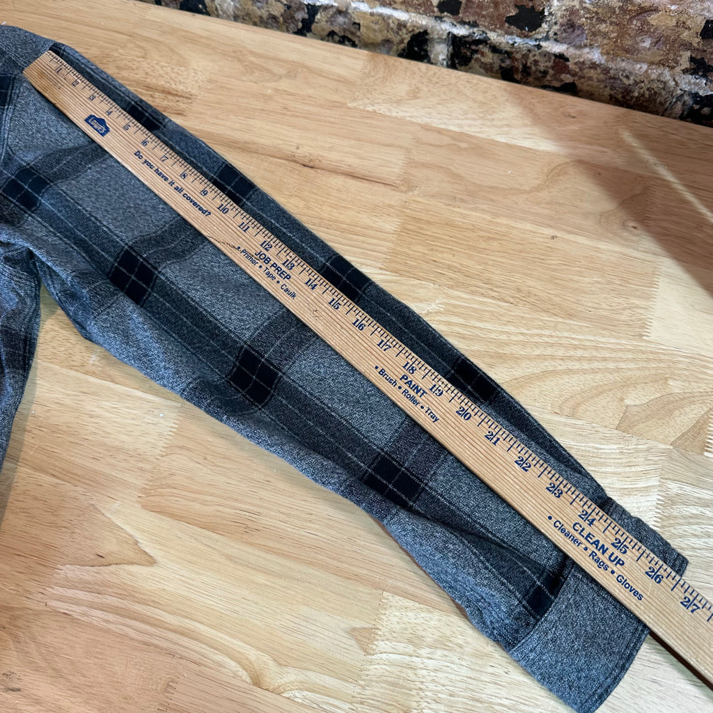 Carhartt Mens Large Tall Gray Black Flannel