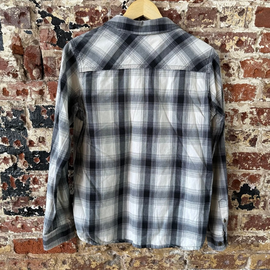 Carhartt Womens Small Button Shirt long Sleeve Button Up Workwear Black plaid