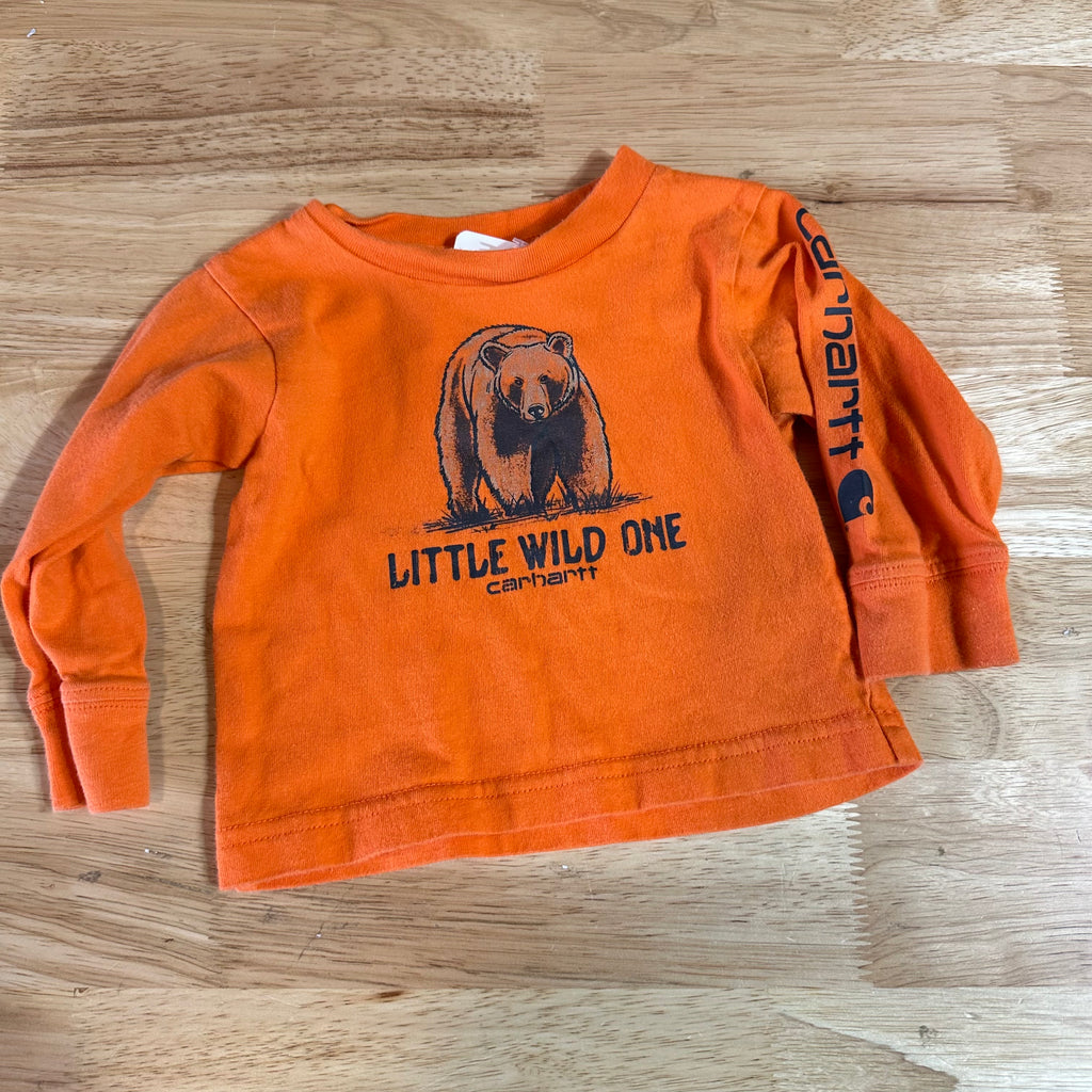 Carhartt Long Sleeve Little Wild One Boys 3M Outdoor Toddler Bear Orange