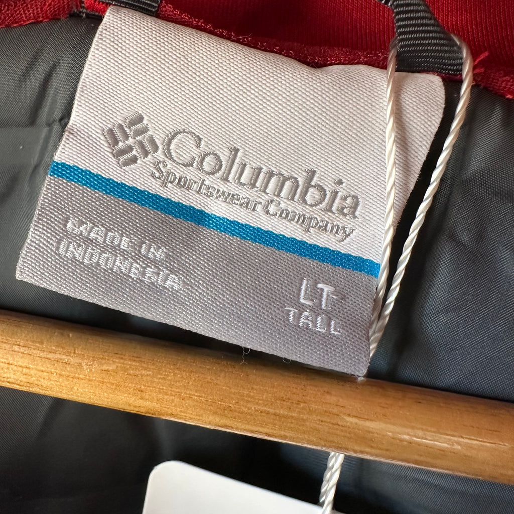 Columbia Men's Northern Comfort II Hoodie Jacket Red Gray Quilted Full Zip LT