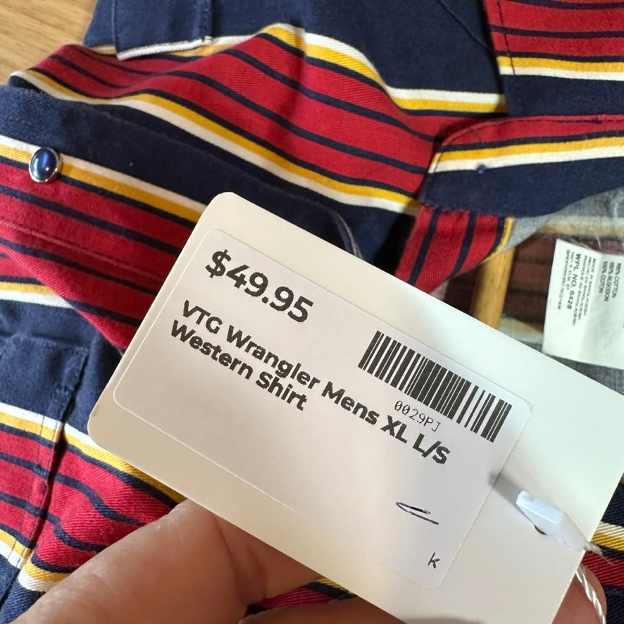 Wrangler Mens XL L/S Button Up