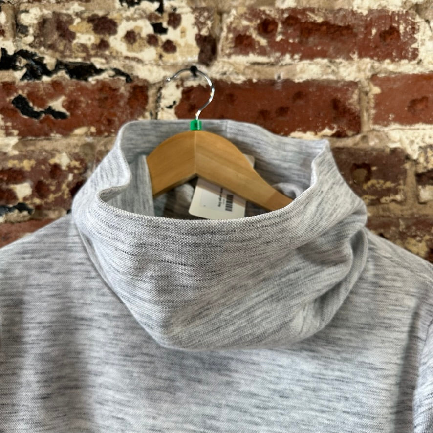Duluth Sweater Womens Large Gray Sweatshirt Tunic Cowl Funnel Turtle Neck