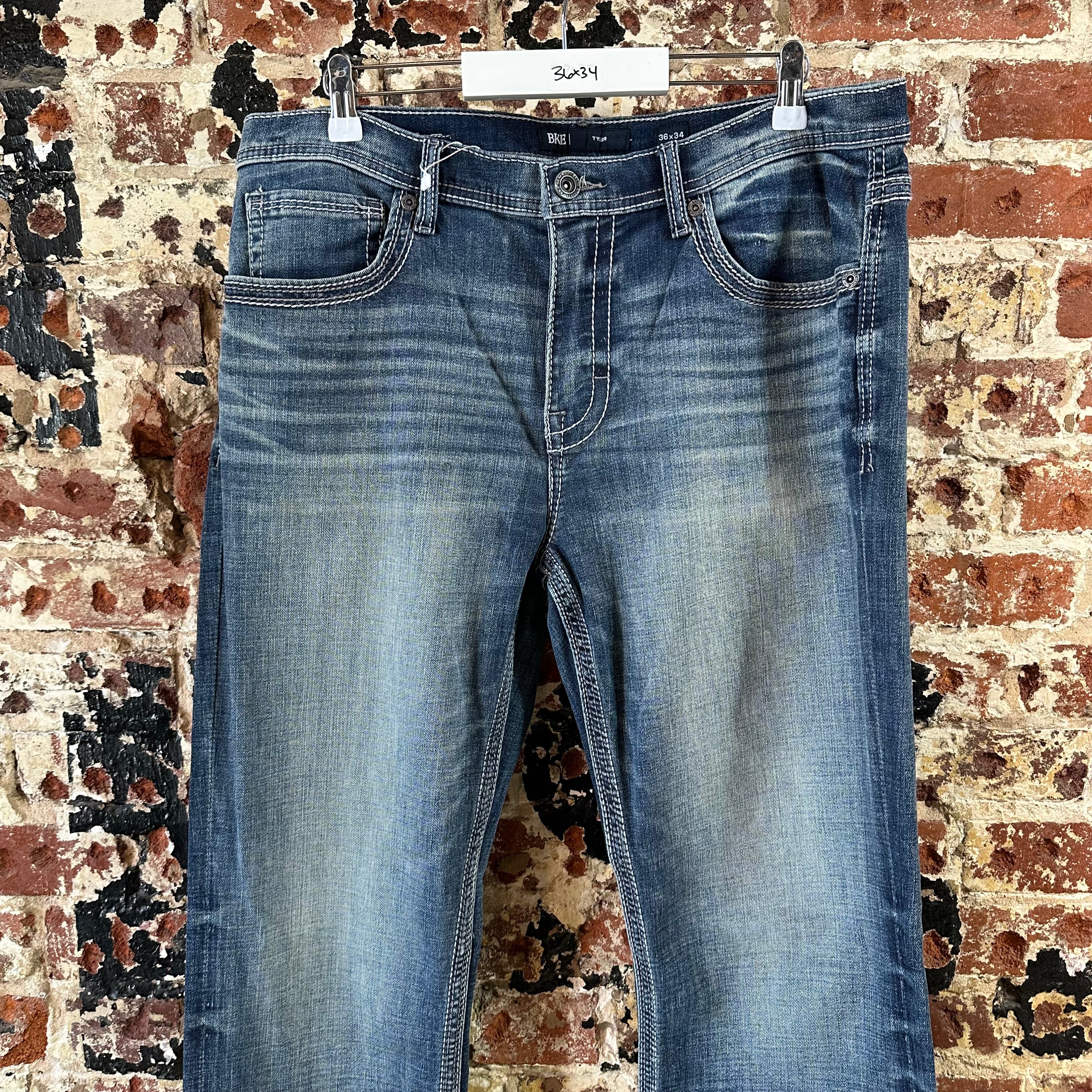 BKE Tyler Mens 36x34 Blue Jeans