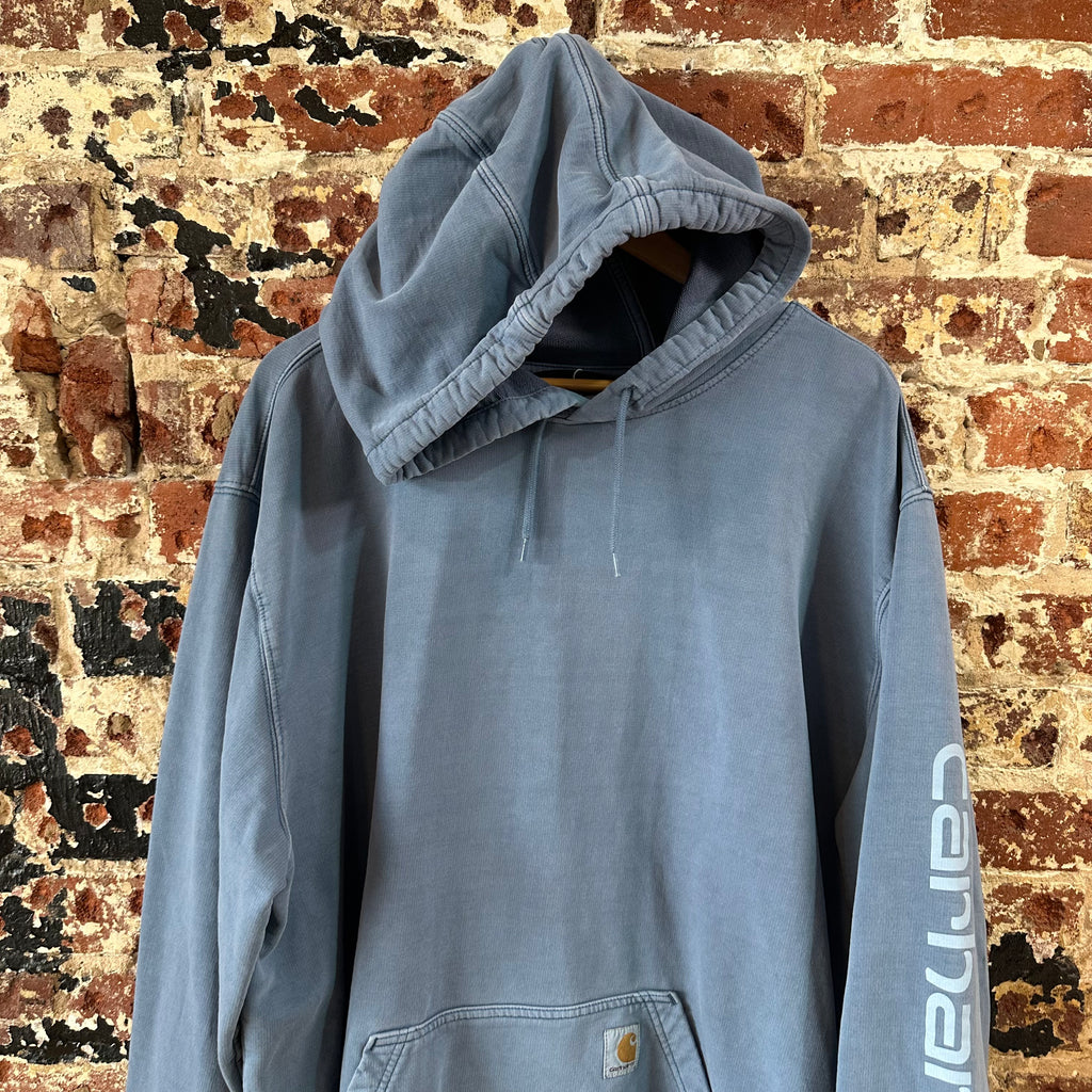 Carahrtt Blue Garment Dyed Hoodie Mens 2XL Tall