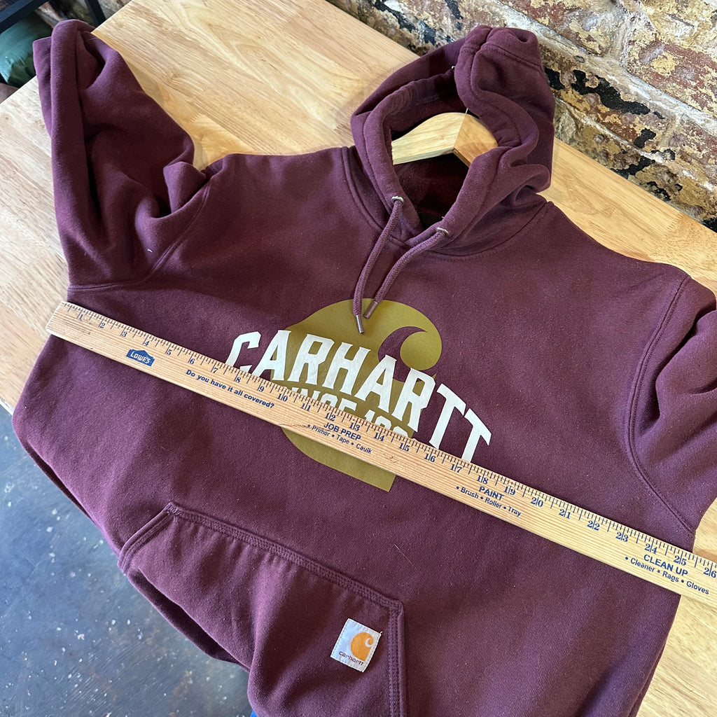 Carhartt Men's Large Graphic Hoodie Loose Fit Workwear Purple