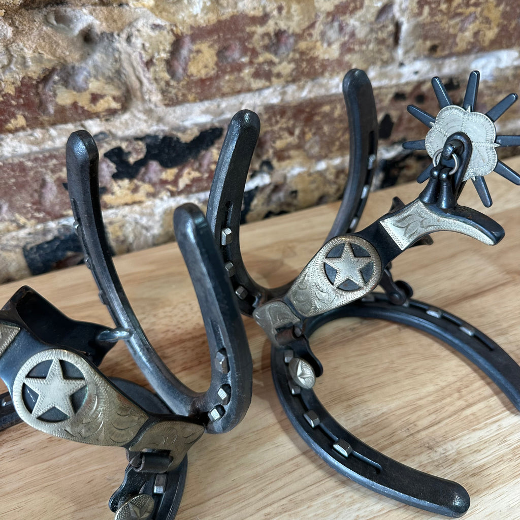 SPUR and HORSESHOE BOOKENDS St. Croix Forge Western Vintage