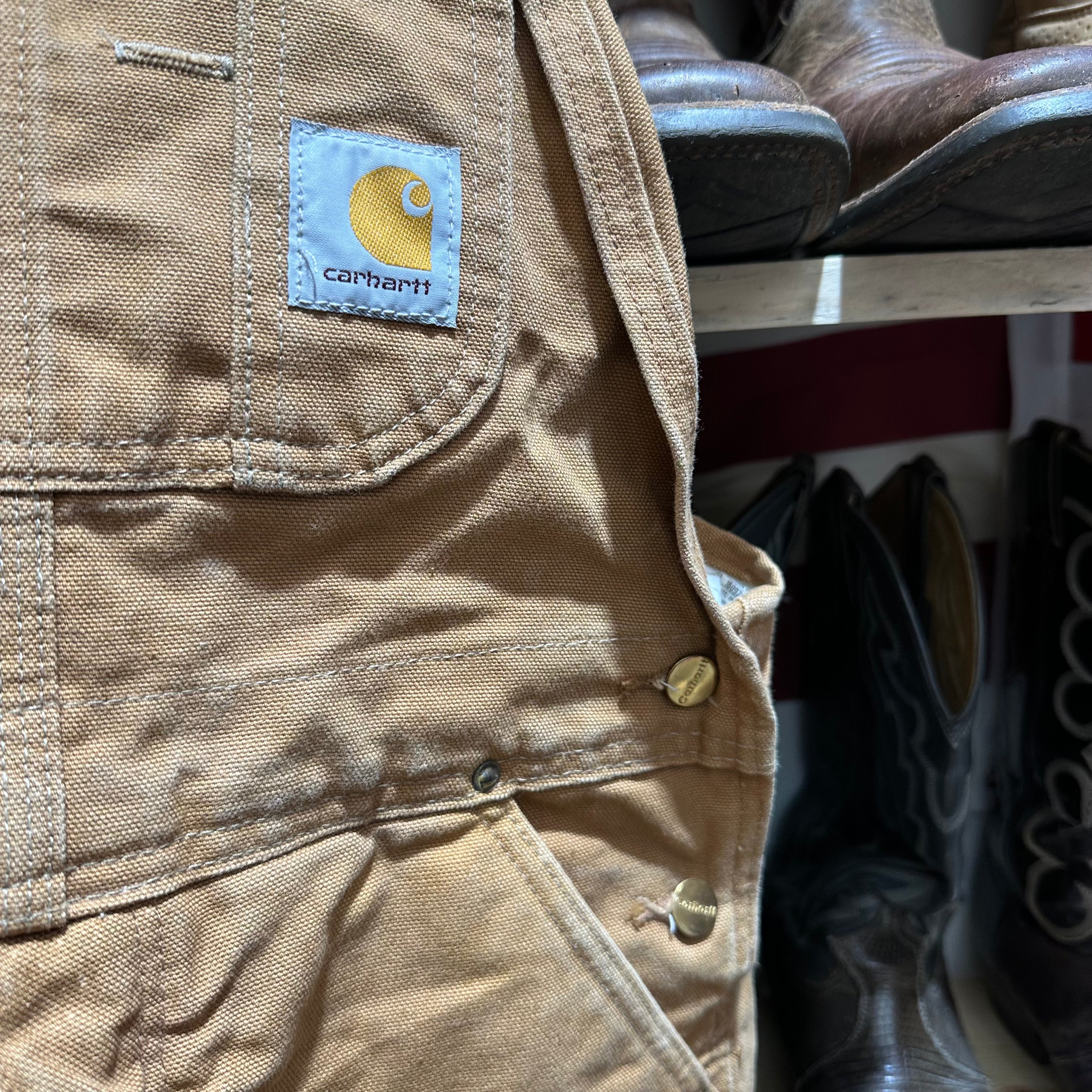 Carhartt R02 Mens 34x30 Brown Bibs