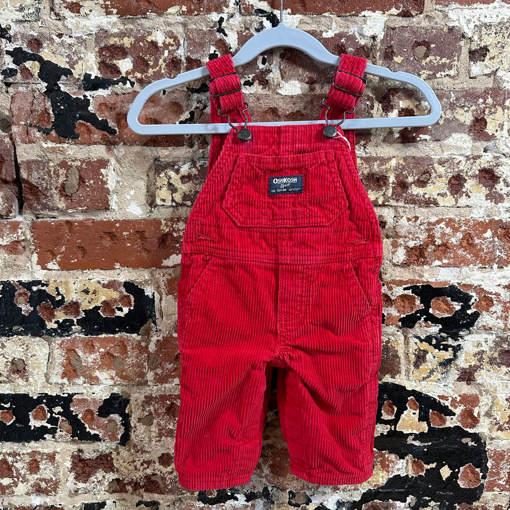 OshLosh Red Corduroy Bibs 3M