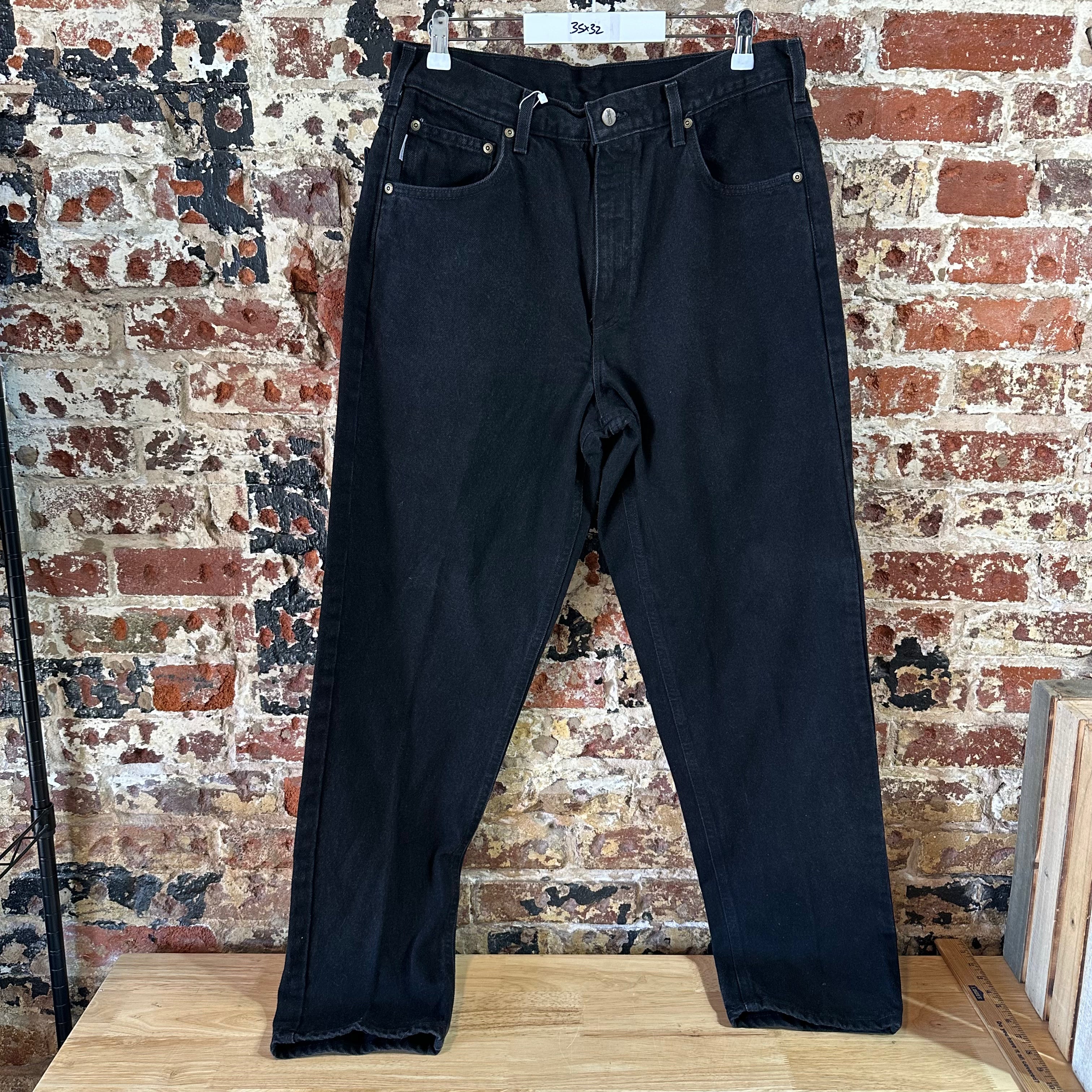 VTG Carhartt B17 Black Jeans Mens 35x32