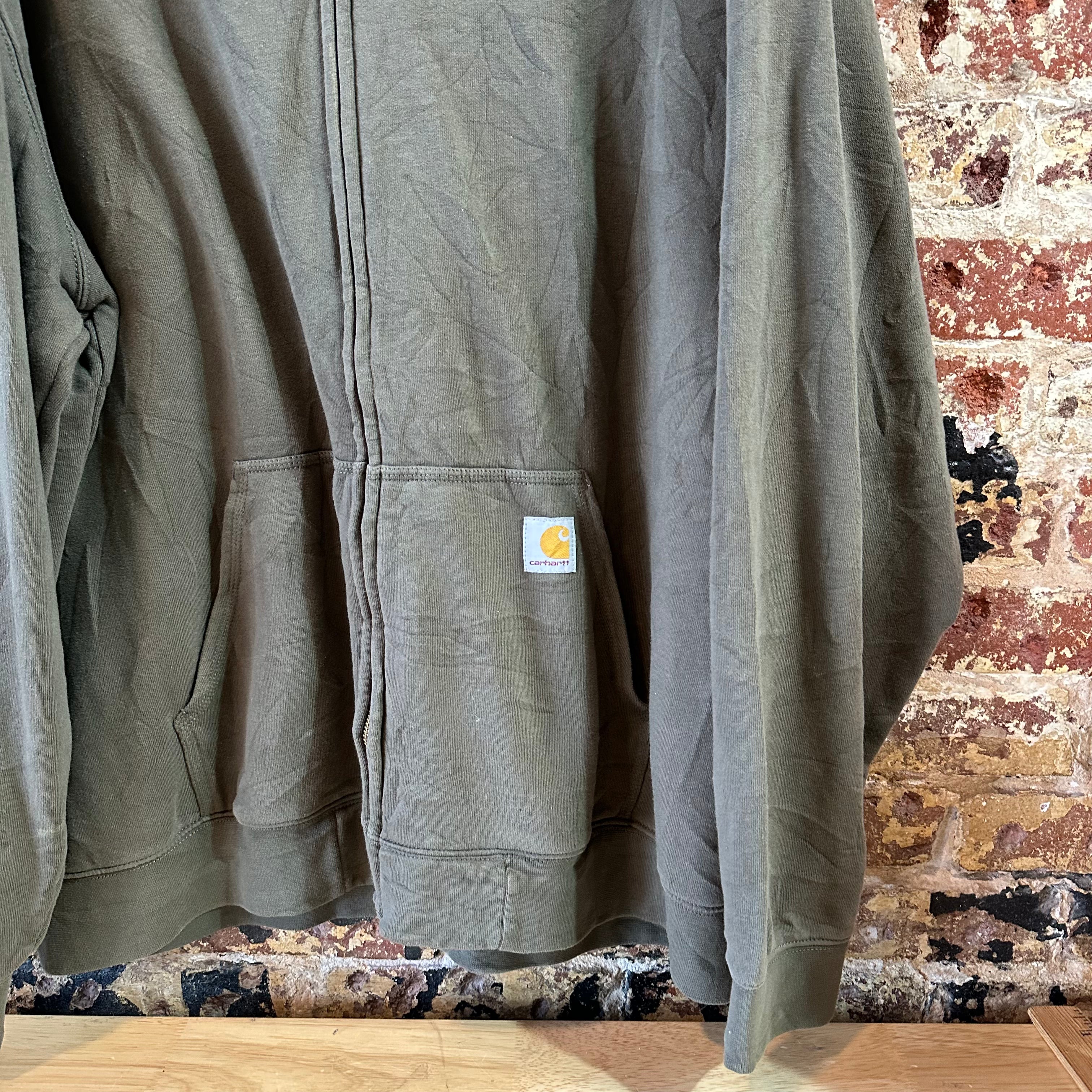 Carahrtt Green Full Zip Hoodie Mens 2XL