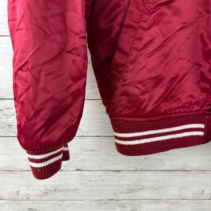 Arkansas Razorbacks Starter Jacket Mens Medium Red Satin Bomber NCAA SEC &nbsp;