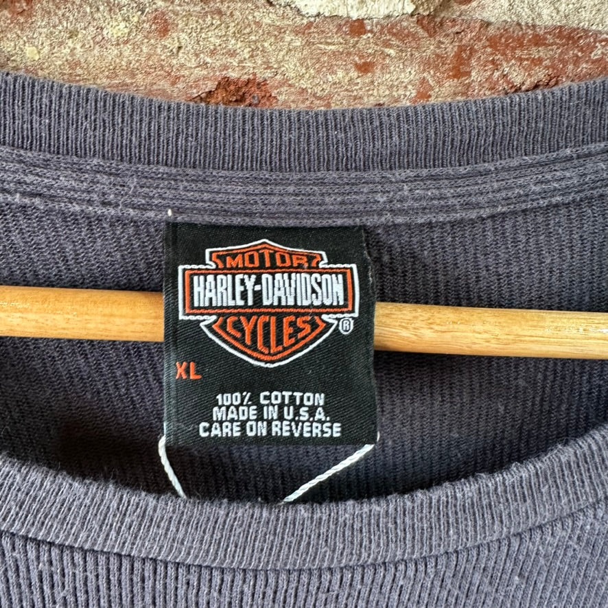 VTG Harley Davidson Thermal T-Shirt Mens XL Gray Lone Sleeve Minnesota USA TN