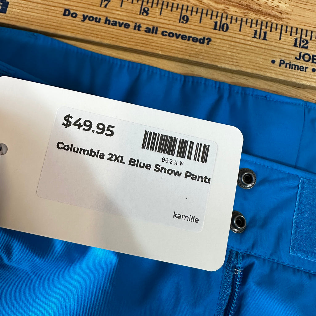 Columbia Pants Men 2XL Teal Blue Snow Ski Waterproof Omni Tech 44x33