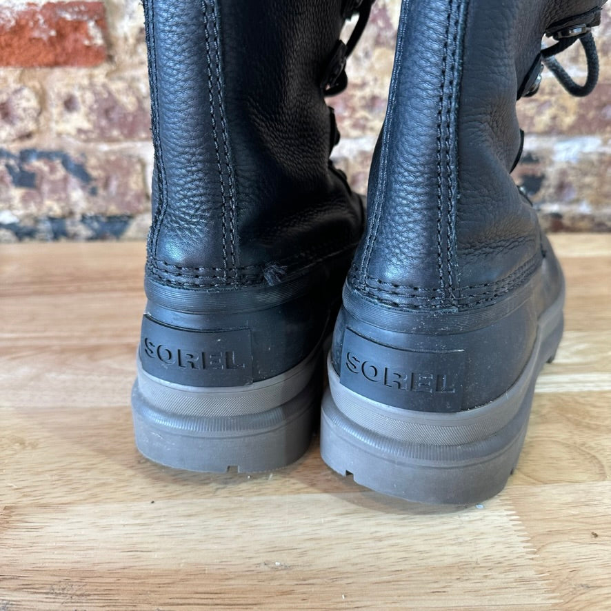 Sorel Caribou Waterproof Leather Insulated Black Boots NM3907-010 Men’s Sz 9