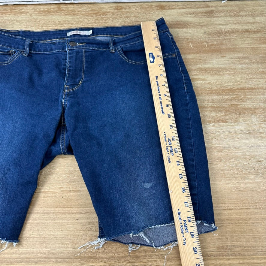 Levi's 811 Denim Blue Jean Shorts Cut Offs Womens 34