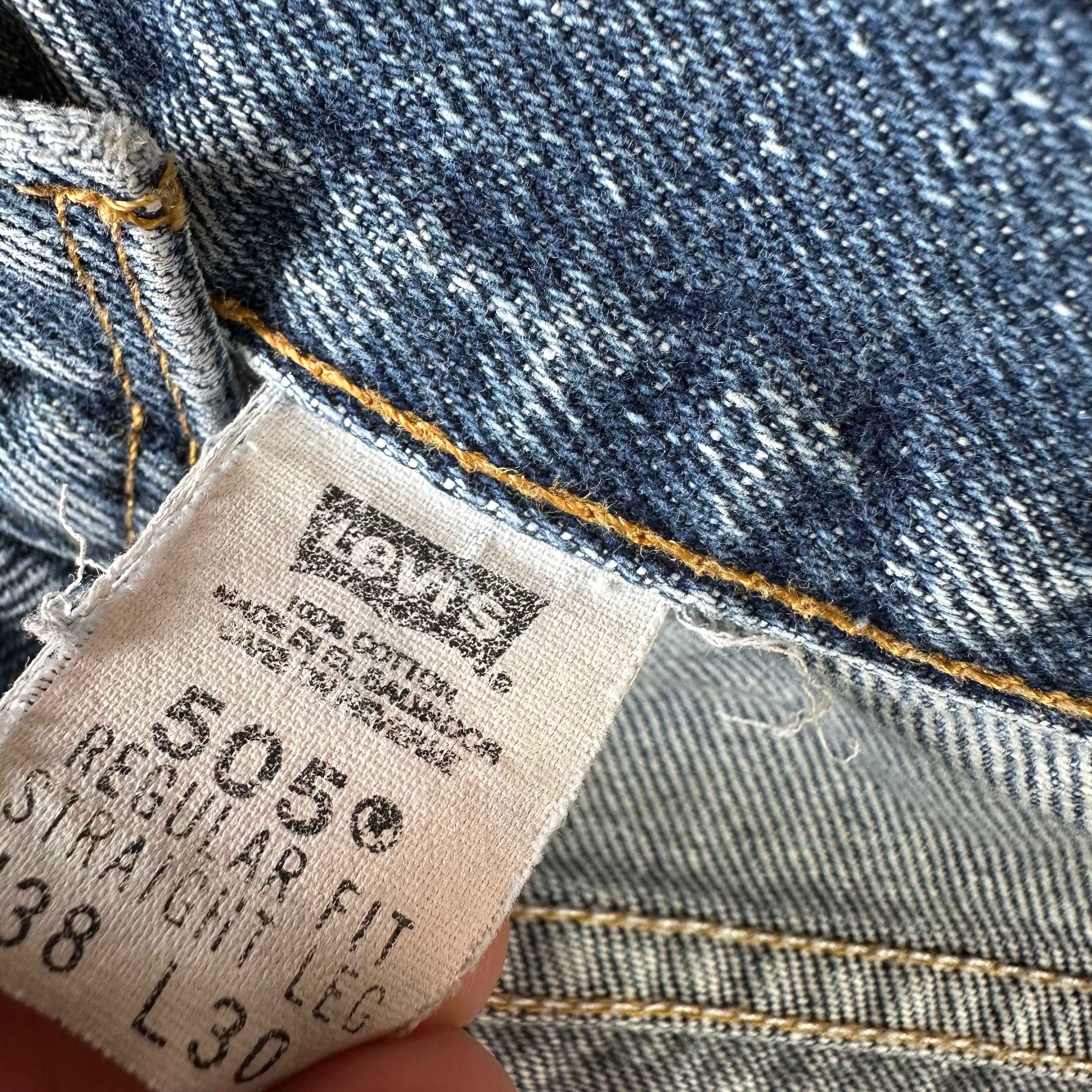 Levi's 505 Mens 38x30 Blue Jeans