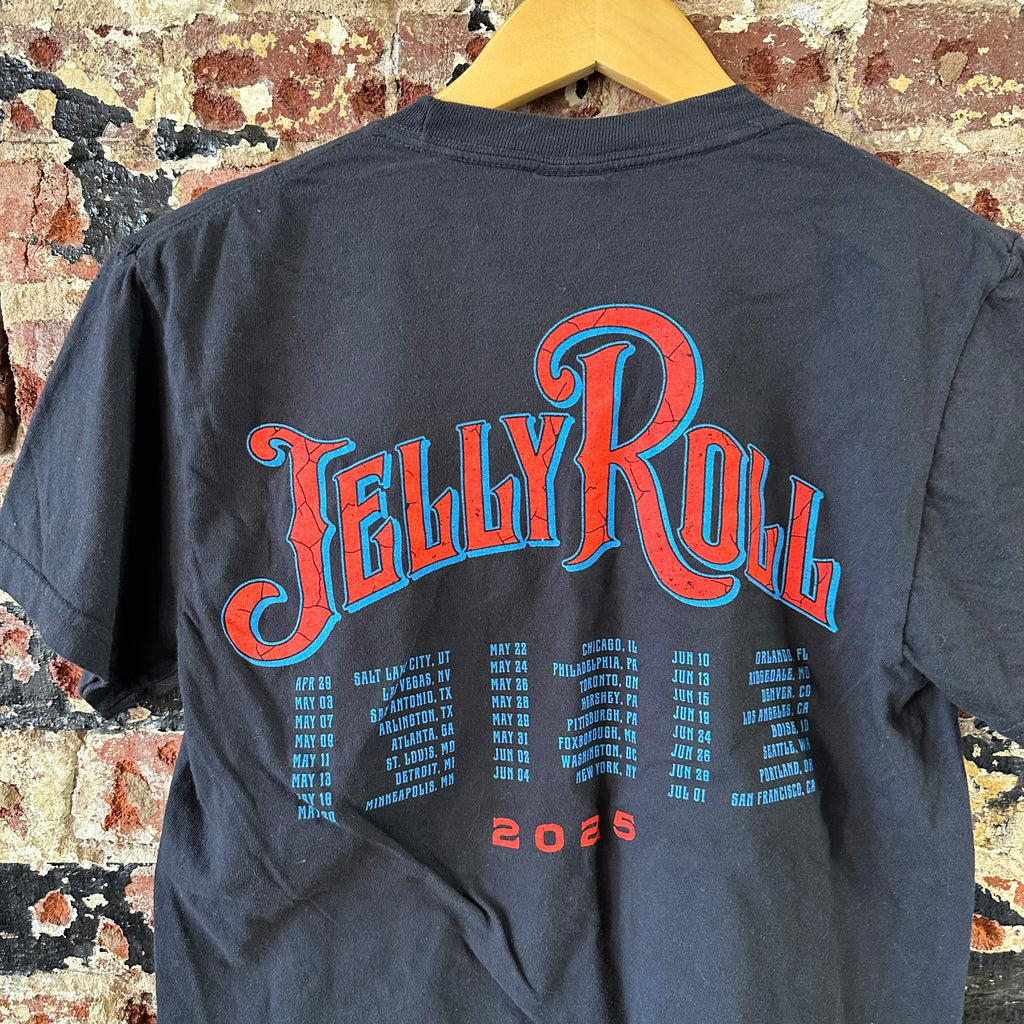 Jelly Roll 2025 Beautifully Broken Tour T-shirt Small Black Comfort Colors S/S