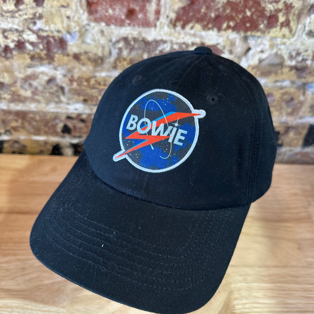 Lucky Brand David Bowie NASA Lightning Bolt Baseball Cap Hat Black NWT