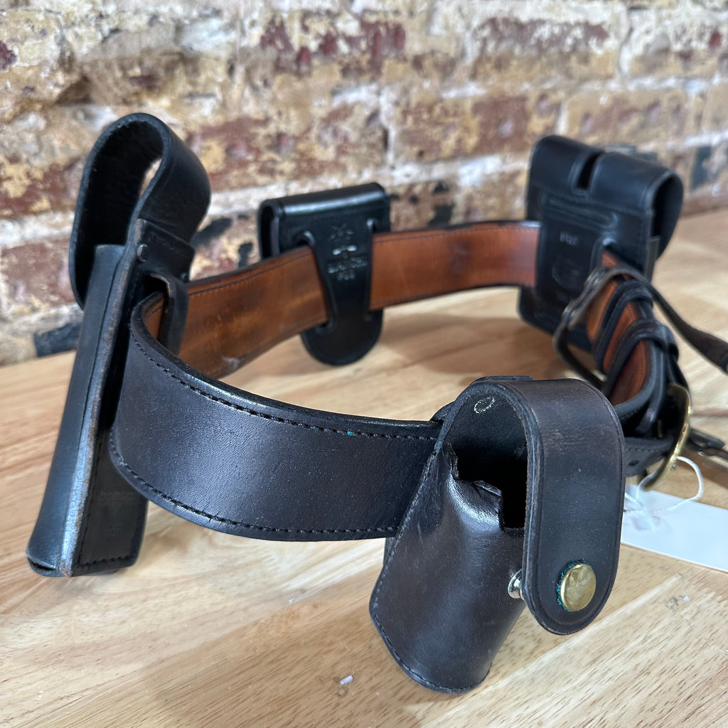 Vintage Strong Leather Revolver Holster Black Belt USA Made Duty Holders
