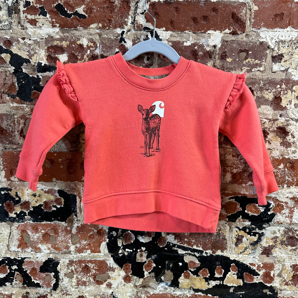 Carhartt Girls Size 6M Sweatshirt Kids Youth Pink Deer