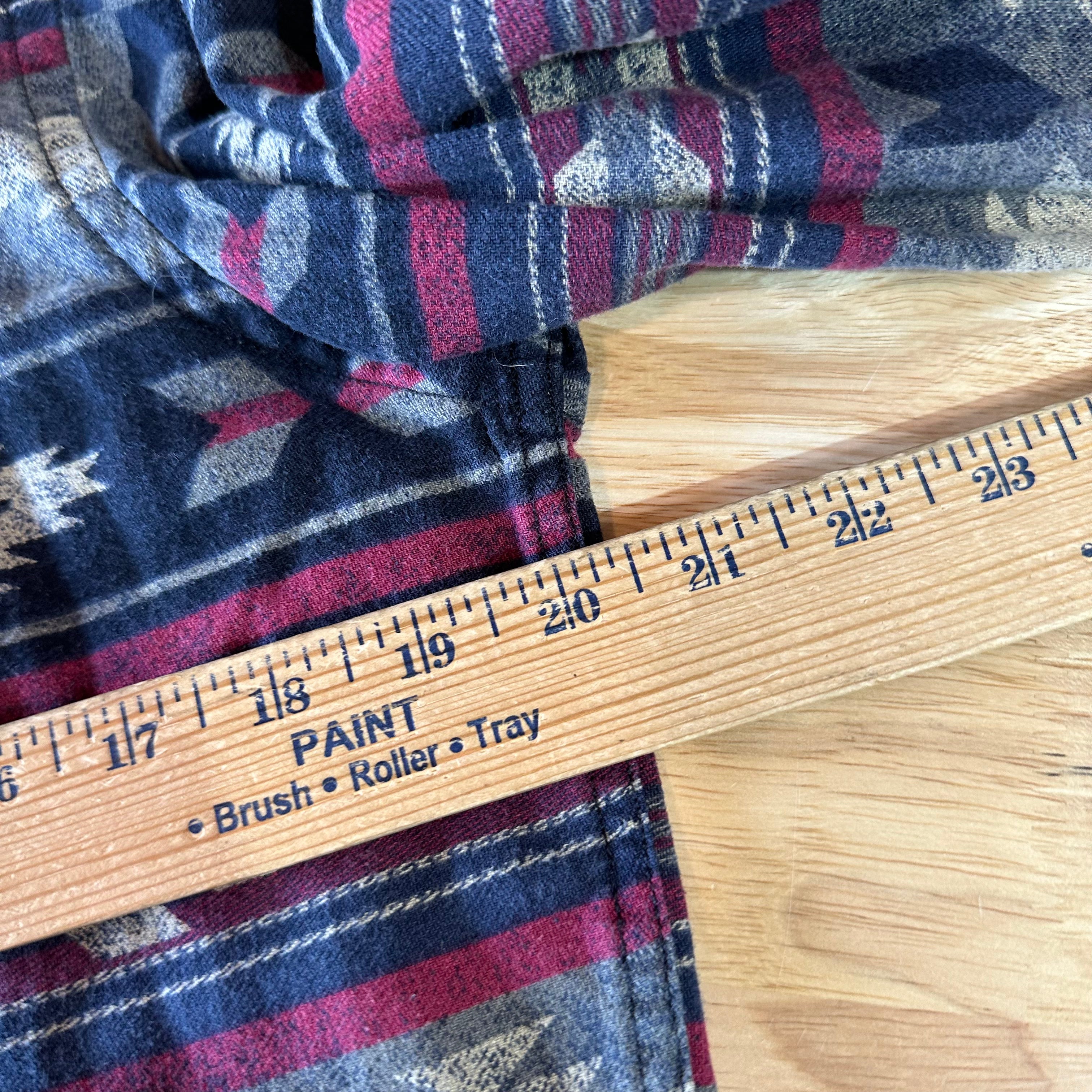 American Eagle AE Aztec Shirt Mens Medium Button Up Western Southwest Blue Red