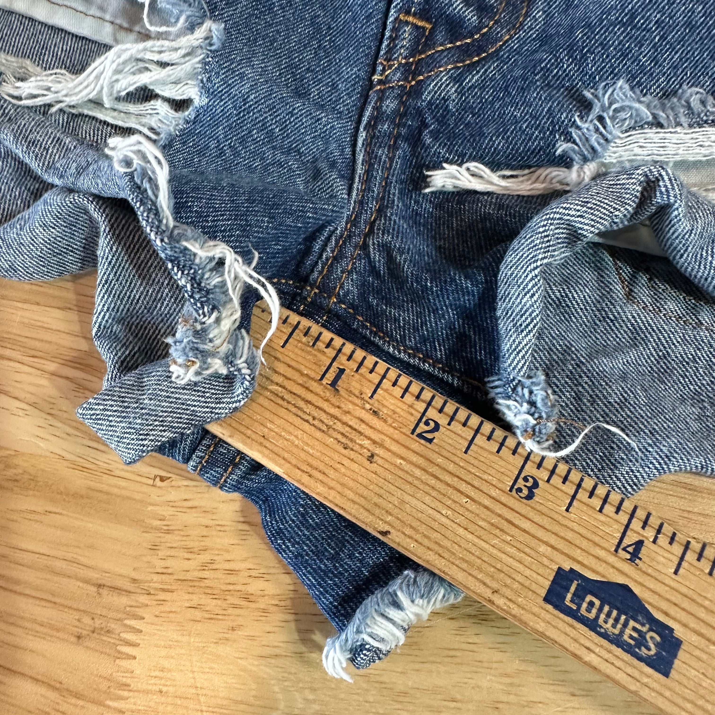 Levi's Cut Off Denim Jean Shorts Womens 27 Distressed - 27x3"