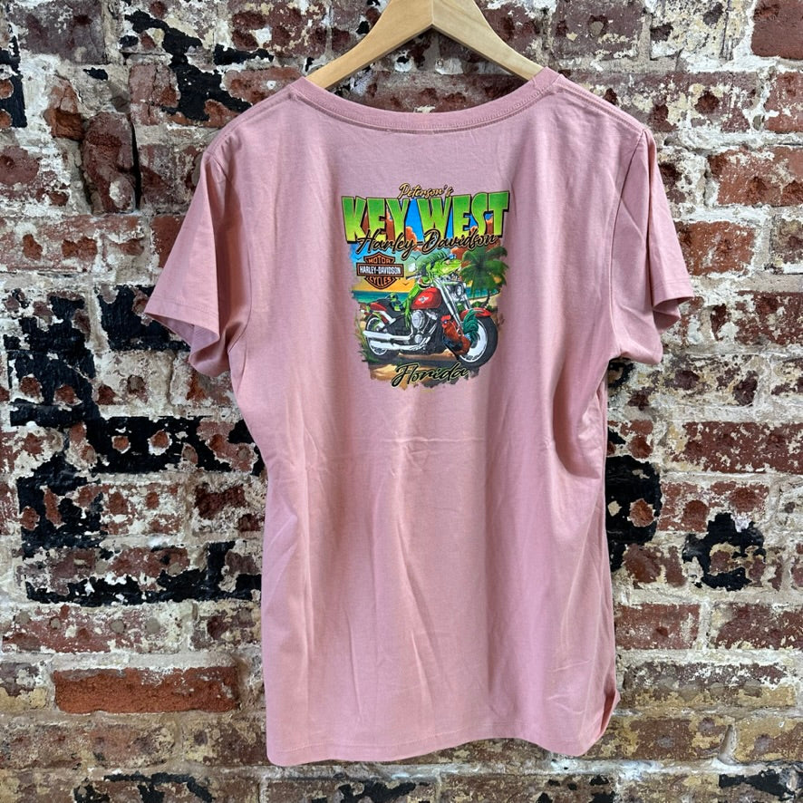 Harley Davidson Women's 2XL Short Sleeve Pink T-Shirt V-Neck NEW