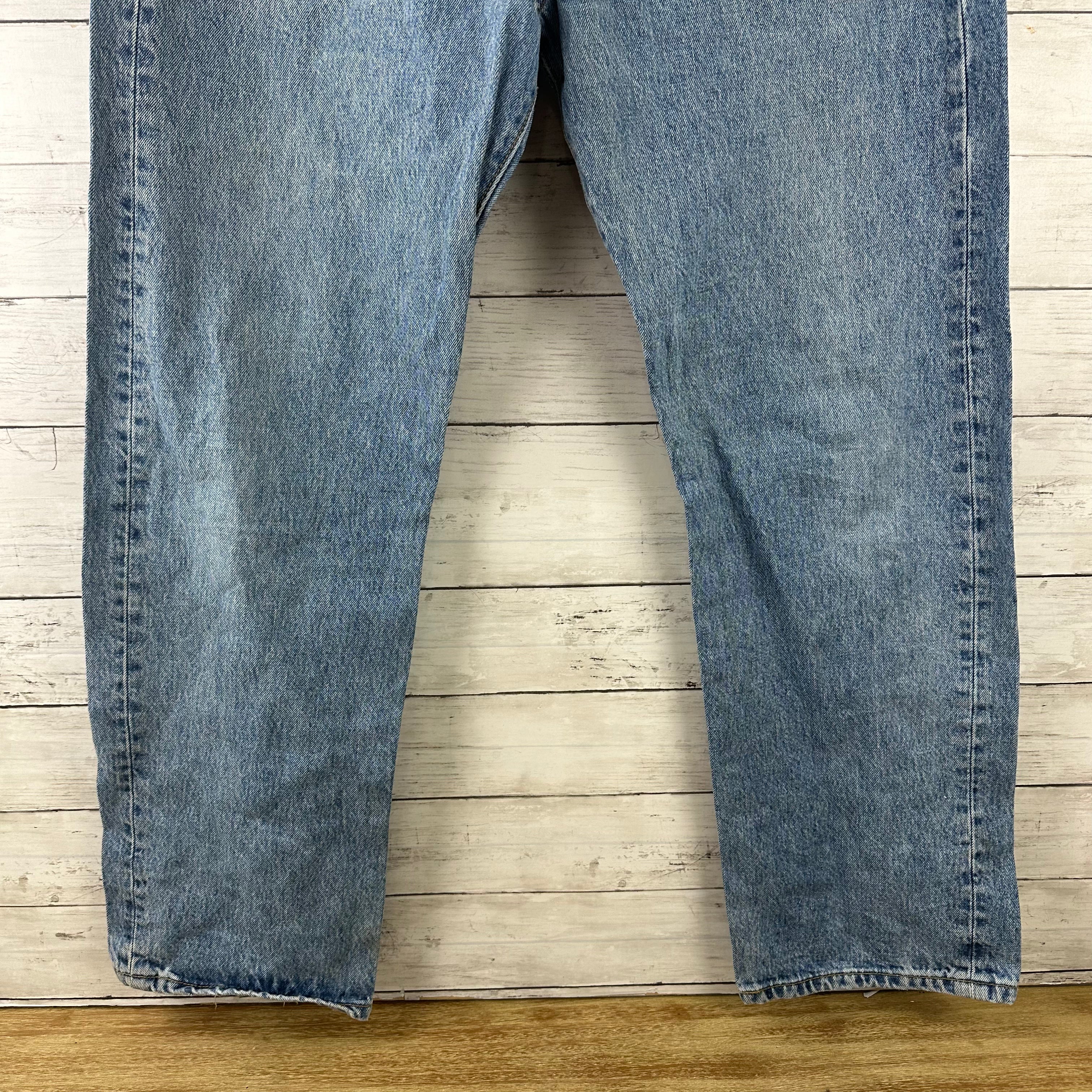 Levis 501 Jeans Mens 36x32 Straight Leg Button Fly Blue Denim