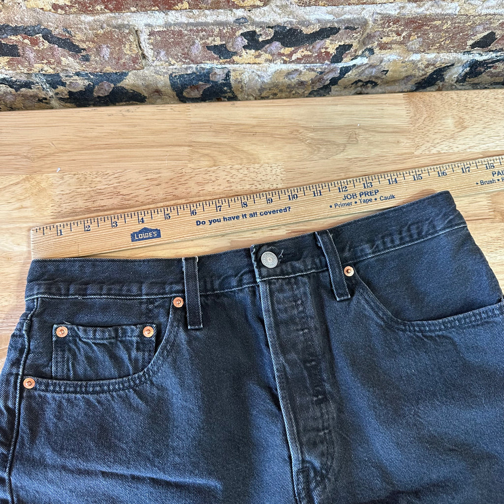 Levi's Cut Off Denim Black Jean Shorts Womens 31 Distressed- 32x2.5"