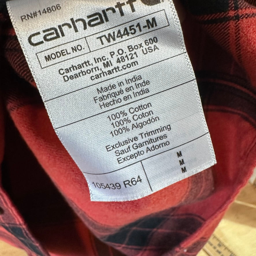 Carhartt Mens Medium Red Flannel Shirt