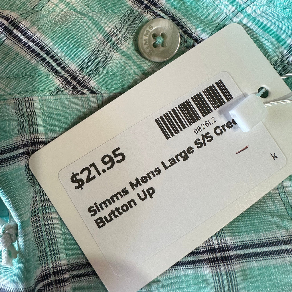 Simms Mens Large Button Up Shirt