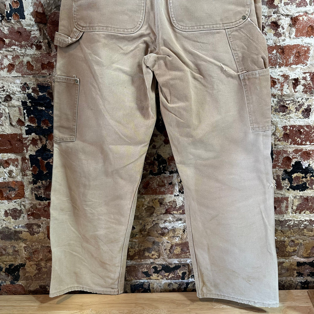 VTG Carhartt 62W Brown Mens 33x30 Double Knee Pants