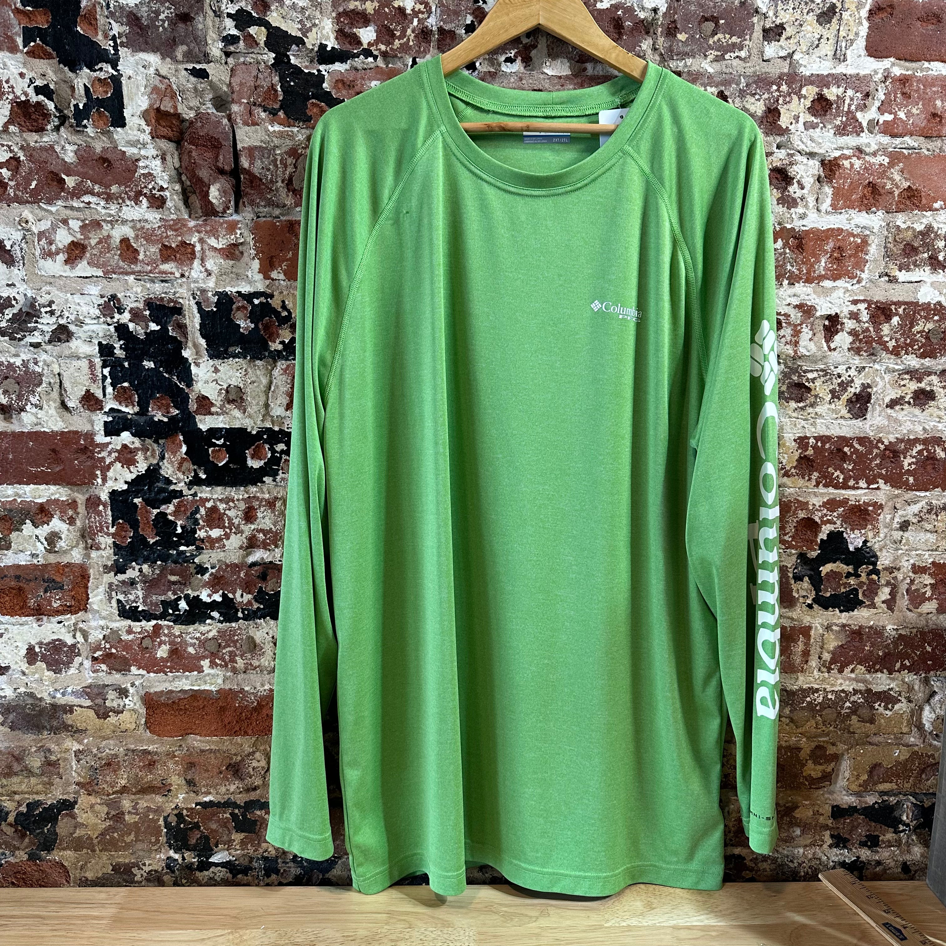 Columbia PFG Mens 2XL tall Green Long Sleeve Shirt